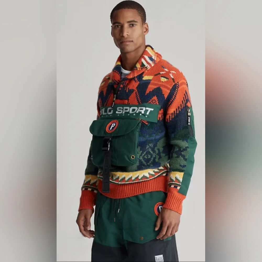 Polo Sport Ralph Lauren Outdoorsman Southwestern Lambswool Knit Sweater Men's M - Picture 2 of 15